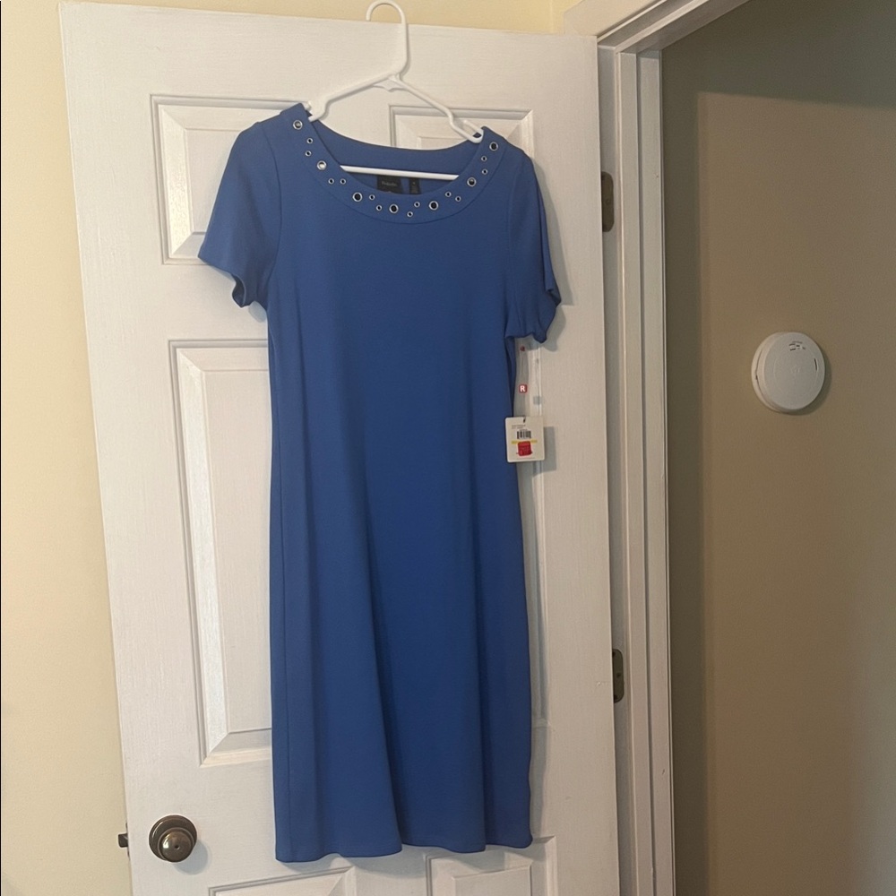 Rafaella Royal Blue Midi Dress with Grommet Detail